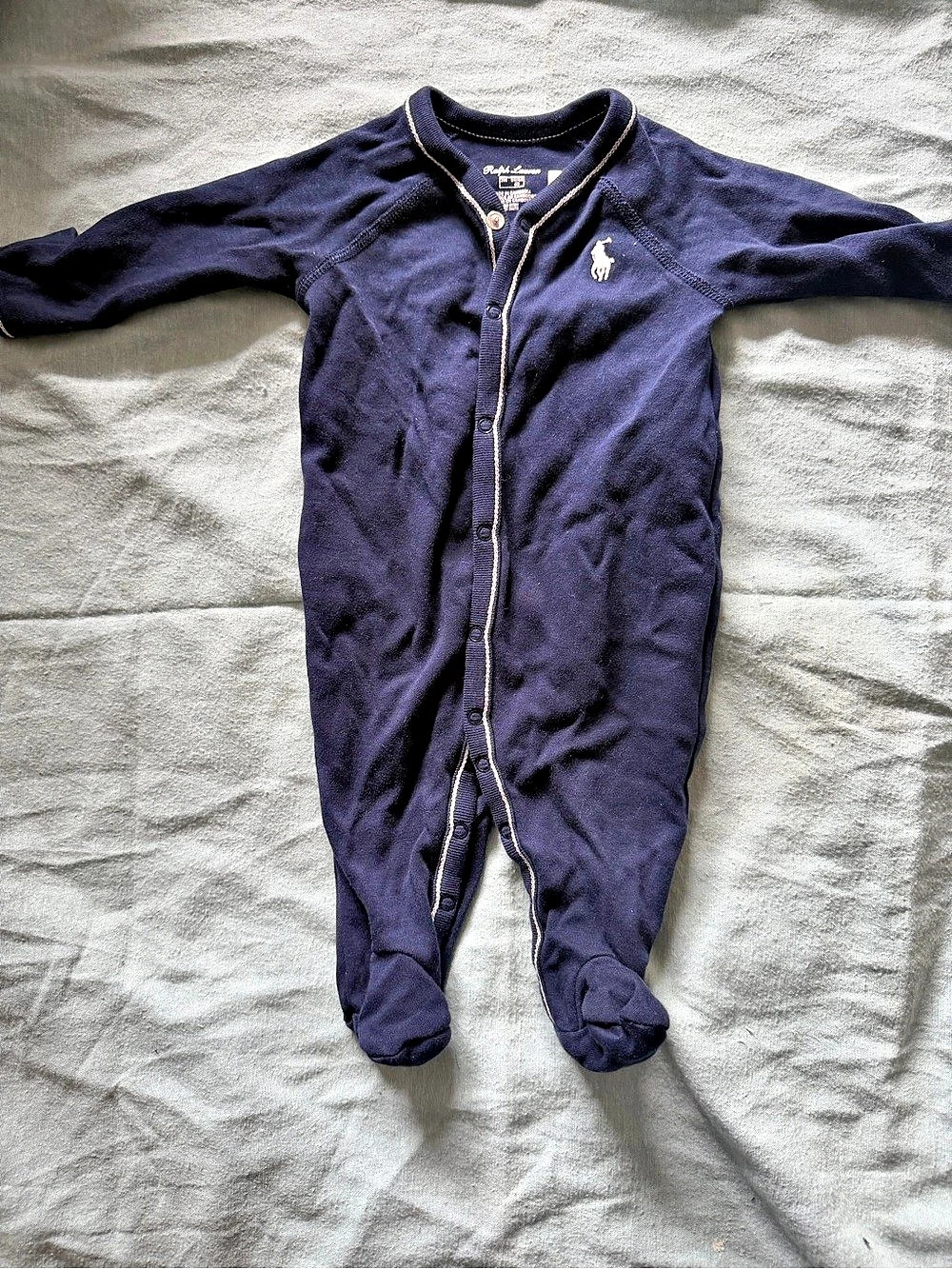 Polo Ralph Lauren Baby Footed One-Piece in Blue